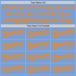 Custom Name & Number Authentic Baseball Jersey - Light Blue Bay Orange Team Jersey Personalized Light Blue Bay Orange Authentic