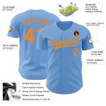 Custom Name & Number Authentic Baseball Jersey - Light Blue Bay Orange Team Jersey Personalized Light Blue Bay Orange Authentic