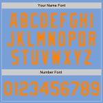 Custom Name & Number Authentic Baseball Jersey - Light Blue Bay Orange Team Jersey Personalized Light Blue Bay Orange Authentic