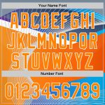 Custom Name and Number 3D Pattern Baseball Jersey in Light Blue Bay with Orange-White Design - Authentic Sport Team Apparel