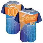 Custom Name and Number 3D Pattern Baseball Jersey in Light Blue Bay with Orange-White Design - Authentic Sport Team Apparel