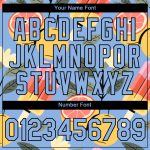 Custom Name and Number Summer T-Shirt - Personalized 3D Pattern Design in Light Blue, Black Ice Cream and Fruit Theme Personalized