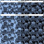 Personalized Tropical Hawaii Palm Trees Baseball Jersey with Custom Name and Number - Light Blue Black 3D Pattern Design