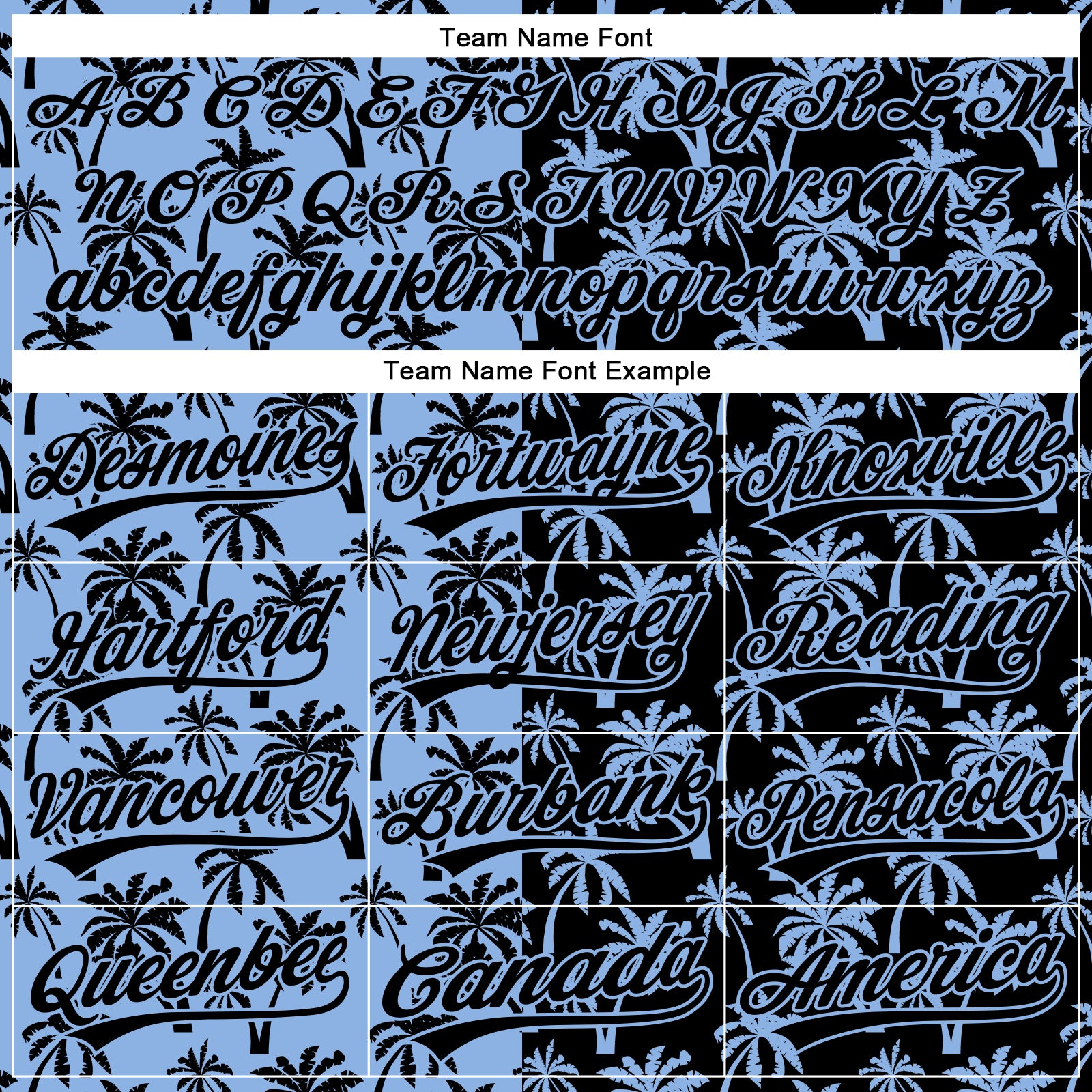 Personalized Light Blue Black 3D Pattern Design Tropical Hawaii Palm Trees Authentic Baseball Jersey Team Custom Name and Number Personalized Tropical Hawaii Palm Trees Baseball Jersey with Custom Name and Number - Light Blue Black 3D Pattern Design - Image 4
