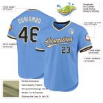 Custom Name and Number Authentic Light Blue Black-Cream Baseball Jersey - Personalized Throwback Team Jersey Personalized