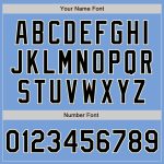 Custom Name Number Varsity Bomber Jacket Light Blue Black-Cream Two Tone Full-Snap Letterman Personalized Light Blue Black-Cream