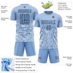 Light Blue Geometric Shapes Personalized Soccer Uniform Jersey Sublimation Personalized Light Blue Black Geometric Shapes