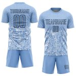 Light Blue Geometric Shapes Personalized Soccer Uniform Jersey Sublimation Personalized Light Blue Black Geometric Shapes