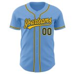 Custom Name Number Baseball Jersey - Personalized Light Blue Black Gold Authentic Team Jersey Personalized Light Blue Black-Gold