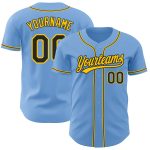 Custom Name Number Baseball Jersey - Personalized Light Blue Black Gold Authentic Team Jersey Personalized Light Blue Black-Gold