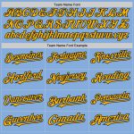 Custom Name and Number Light Blue Black Gold Baseball Jersey - Personalized Authentic Sleeveless Team Jersey Personalized
