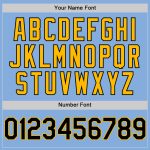 Custom Name and Number Light Blue Black Gold Baseball Jersey - Personalized Authentic Sleeveless Team Jersey Personalized
