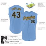 Custom Name and Number Light Blue Black-Old Gold Sleeveless Baseball Jersey - Personalized Team Gear Personalized Light Blue