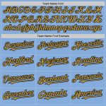 Custom Name and Number Light Blue Black-Old Gold Sleeveless Baseball Jersey - Personalized Team Gear Personalized Light Blue
