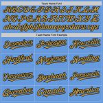 Custom Name and Number Authentic Throwback Baseball Jersey - Light Blue and Black Old Gold Mesh Personalized Light Blue Black-Old