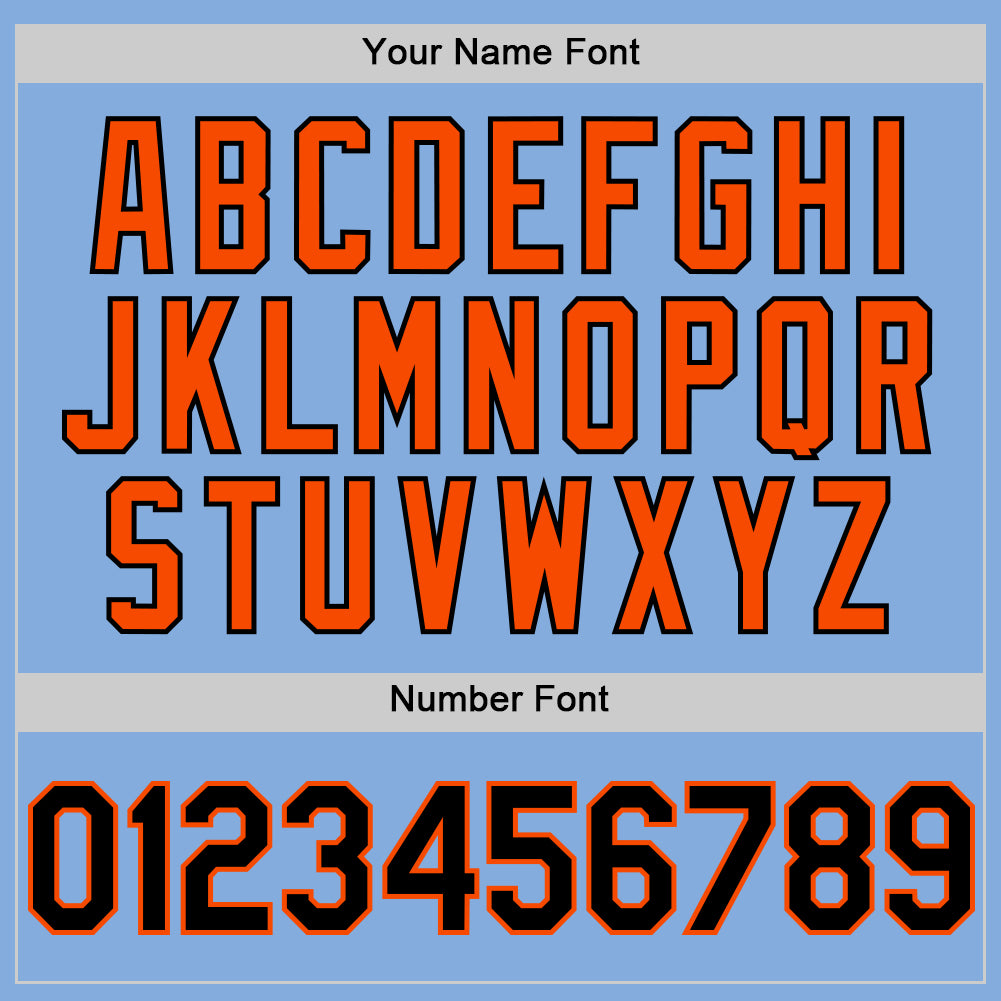 Personalized Light Blue Black-Orange Authentic Sleeveless Baseball Jersey Team Custom Name and Number Custom Name and Number Personalized Light Blue Black-Orange Authentic Baseball Jersey Sleeveless Personalized Light Blue - Image 4