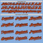 Custom Name and Number Personalized Light Blue Black-Orange Authentic Baseball Jersey Sleeveless Personalized Light Blue