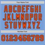 Custom Name Number Split Fashion Baseball Jersey Light Blue Black Orange Pinstripe Authentic Personalized Light Blue Black-Orange