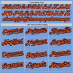 Custom Name Number Split Fashion Baseball Jersey Light Blue Black Orange Pinstripe Authentic Personalized Light Blue Black-Orange