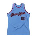 Personalized Authentic Throwback Basketball Jersey Custom Name Number Black-Pink Light Blue Team Personalized Light Blue