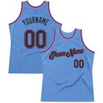 Personalized Authentic Throwback Basketball Jersey Custom Name Number Black-Pink Light Blue Team Personalized Light Blue