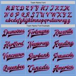Custom Name and Number Light Blue Black-Pink Varsity Bomber Full-Snap Two Tone Jacket for Teams Personalized Light Blue Black-Pink