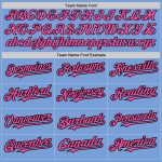 Custom Name and Number Personalized Light Blue Black Pink Pinstripe Baseball Jersey - Authentic Split Team Jersey Personalized