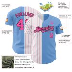 Custom Name and Number Personalized Light Blue Black Pink Pinstripe Baseball Jersey - Authentic Split Team Jersey Personalized