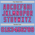 Custom Name and Number Personalized Light Blue Black Pink Pinstripe Baseball Jersey - Authentic Split Team Jersey Personalized