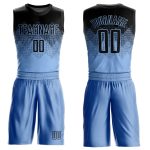 Custom Name Number Basketball Jersey Light Blue Black Round Neck Sublimation Suit for Team Personalized Light Blue Black