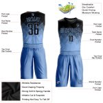 Custom Name Number Basketball Jersey Light Blue Black Round Neck Sublimation Suit for Team Personalized Light Blue Black