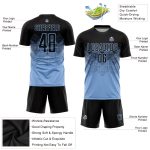 Custom Name and Number Light Blue Black Sublimation Soccer Jersey Uniform - Personalized Team Gear Personalized Light Blue