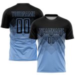 Custom Name and Number Light Blue Black Sublimation Soccer Jersey Uniform - Personalized Team Gear Personalized Light Blue