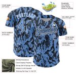 Custom Name and Number Authentic Baseball Jersey - Personalized Light Blue Black White 3D Pattern Design Personalized Light