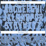 Custom Name and Number Authentic Baseball Jersey - Personalized Light Blue Black White 3D Pattern Design Personalized Light