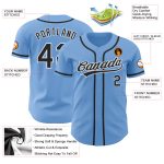Personalized Light Blue Baseball Jersey with Black-White Accents, Authentic Design Personalized Light Blue Black-White Authentic