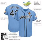Custom Name & Number Light Blue Black-White Authentic Baseball Jersey - Personalized Team Jersey Personalized Light Blue