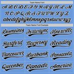 Custom Team Name and Number Authentic Throwback Baseball Jersey - Light Blue Black-White Personalization Available Personalized