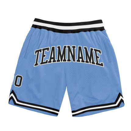 Custom Light Blue Throwback Basketball Shorts with Team Name and Number, Authentic Design, Personalized Style Personalized
