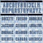 Custom Name and Number Soccer Jersey - Light Blue Geometric Shapes Sublimation Team Uniform Personalized Light Blue Black-White