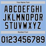 Custom Team Baseball Jersey with Personalized Name and Number - Light Blue Black White Line Design Personalized Light Blue