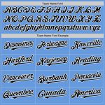 Custom Name Number Baseball Jersey Light Blue Black White Mesh Authentic Throwback Team Edition Personalized Light Blue Black-White
