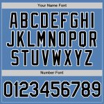 Custom Team Performance T-Shirt with Name and Number - Light Blue Black-White Design Personalized Light Blue Black-White