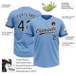 Personalized Softball Jersey Unisex Light Blue Black-White Two-Button Style Personalized Light Blue Black-White Two-Button
