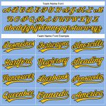 Custom Team Name and Number Light Blue Black-Yellow Performance Vapor Golf Polo Shirt Personalized Light Blue Black-Yellow