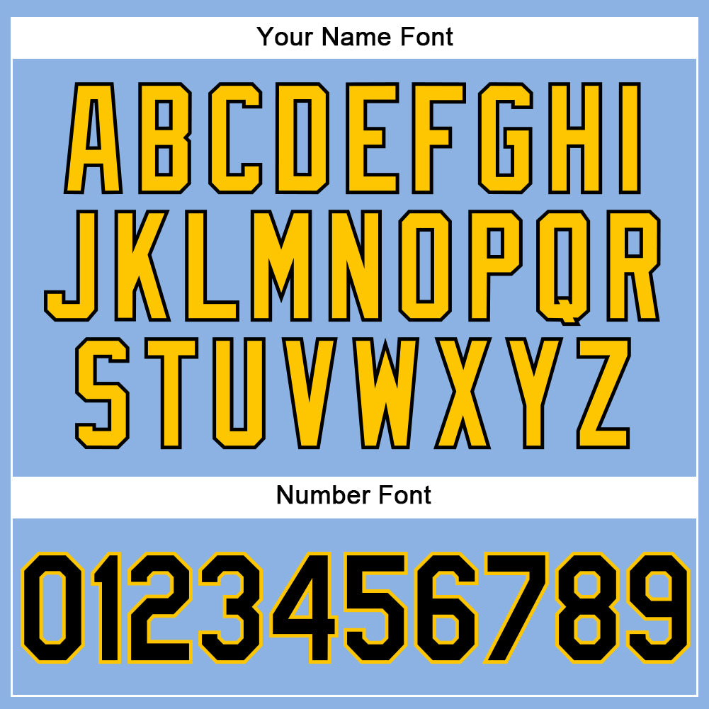 Personalized Light Blue Black-Yellow Performance Vapor Golf Polo Shirt Team Custom Name and Number Custom Team Name and Number Light Blue Black-Yellow Performance Vapor Golf Polo Shirt Personalized Light Blue Black-Yellow - Image 5