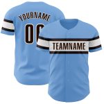Personalized Light Blue Brown-White Baseball Jersey - Authentic Custom Sports Apparel Personalized Light Blue Brown-White
