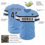 Personalized Light Blue Brown-White Baseball Jersey - Authentic Custom Sports Apparel Personalized Light Blue Brown-White