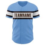 Personalized Light Blue Brown-White Baseball Jersey - Authentic Custom Sports Apparel Personalized Light Blue Brown-White
