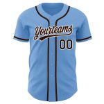Custom Baseball Jersey with Name and Number - Light Blue and Brown-White Authentic Team Gear Personalized Light Blue Brown-White